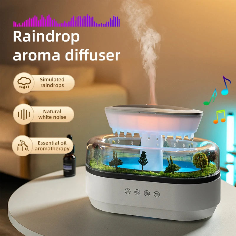 Raindrop Aroma Humidifier Night Diffuser