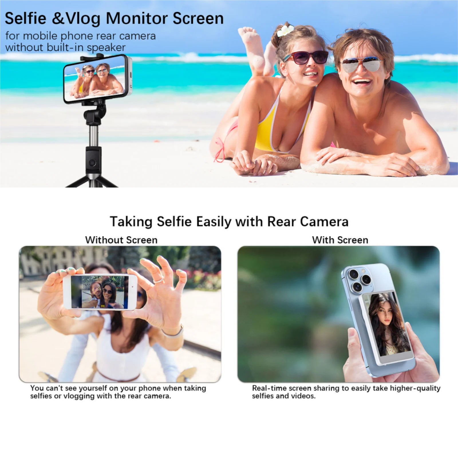 Magnetic Rear Selfie Monitor