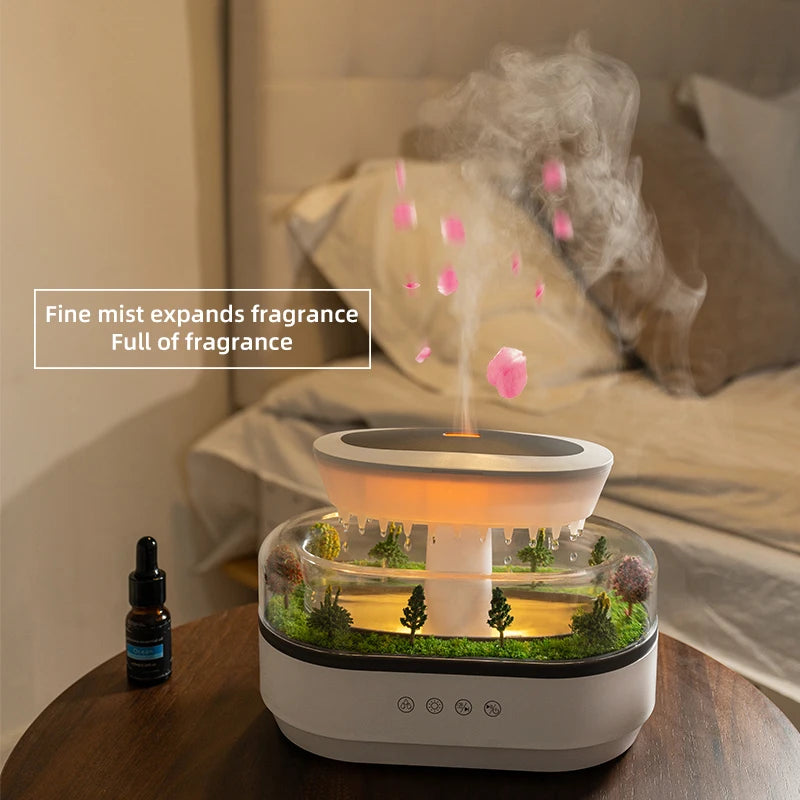 Raindrop Aroma Humidifier Night Diffuser