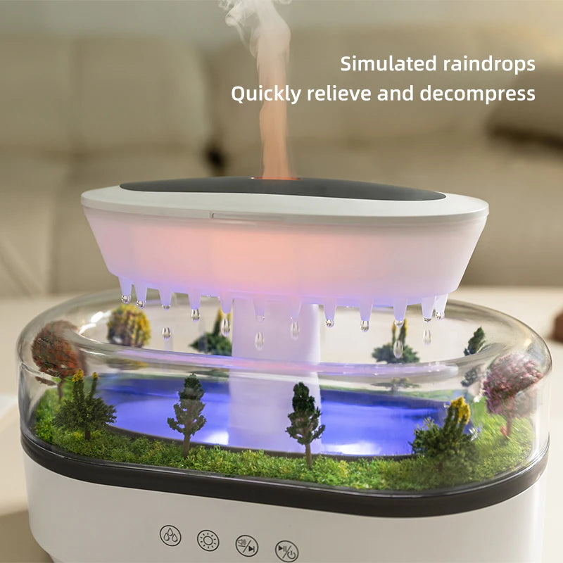 Raindrop Aroma Humidifier Night Diffuser