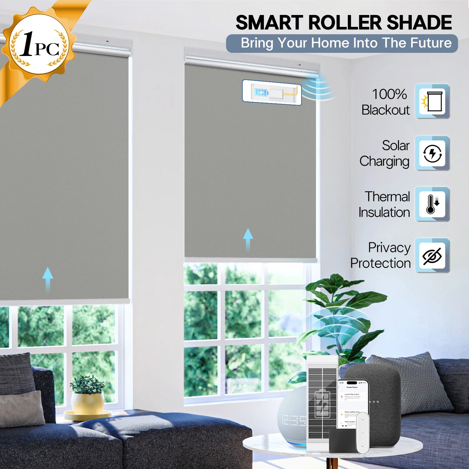 CozySmart Remote Roller Shades Indoor